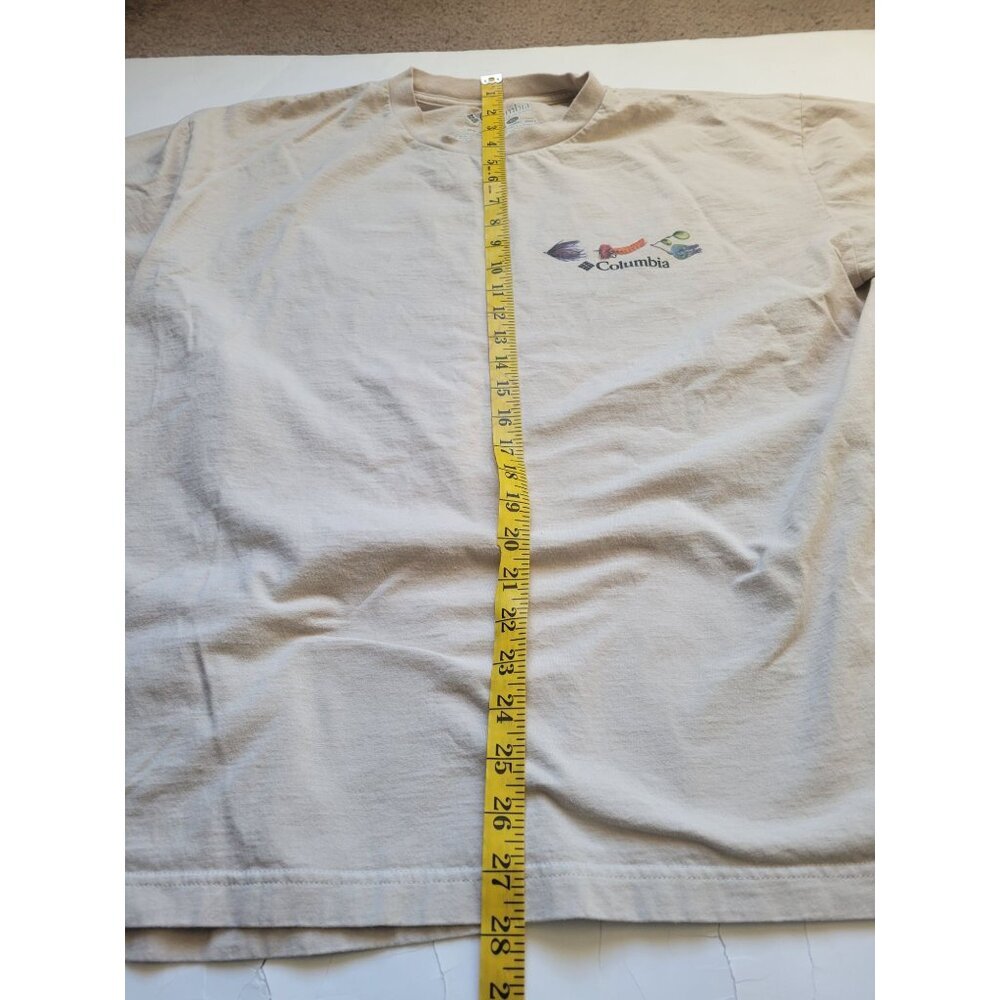 Columbia Beige Fishing Short Sleeve T-shirt Tagless Size XL Camping Outer Wear - Picture 7 of 11